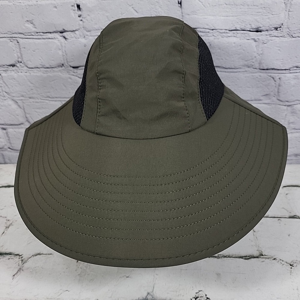 Sun Shade Bucket Hat Womens OS Nylon Army Green Explorer‎ Surf Desert Ponytail